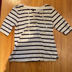 Lace front stripped Tommy Hilfiger tee